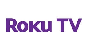 A purple logo for roku tv.