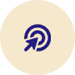 A blue and yellow icon of an arrow in the middle.